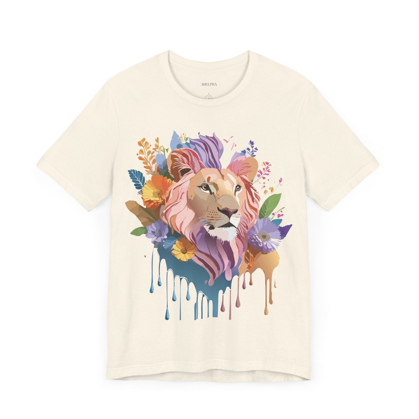 Lion Graphic Tee Unisex Short Sleeve Art Design From Adelpha Premium Vintage Inspired Tee