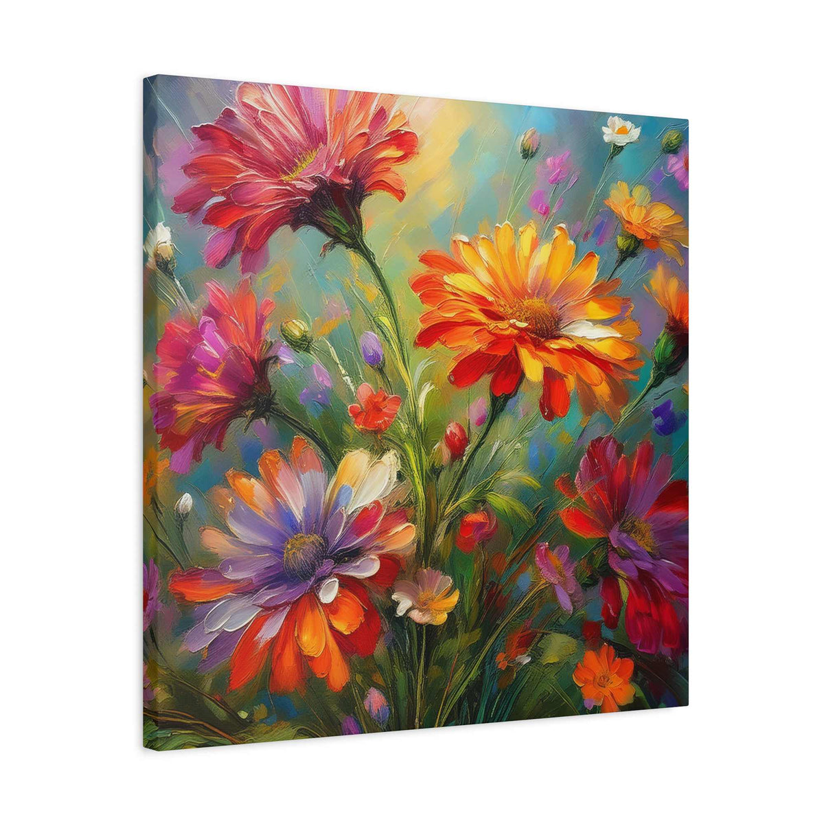 Flowers Print Canvas, Floral Oil Paint Print 20x20, 24x24, 30x30, 32x32, 36x36, Floral Art Design Print Non-Frame MC-13