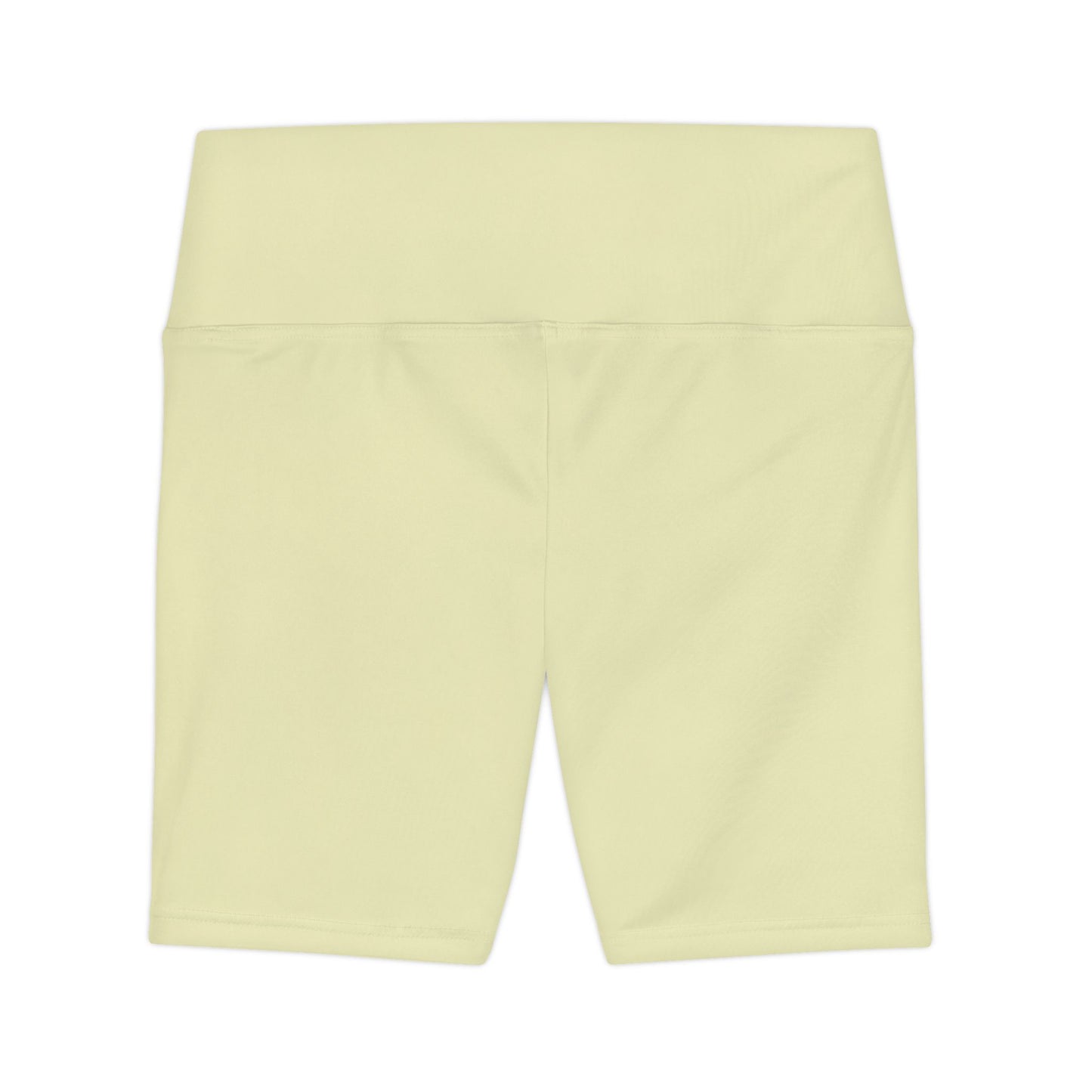 Pale Yellow Women's High-Waist Workout Shorts — Lightweight Lemon Activewear