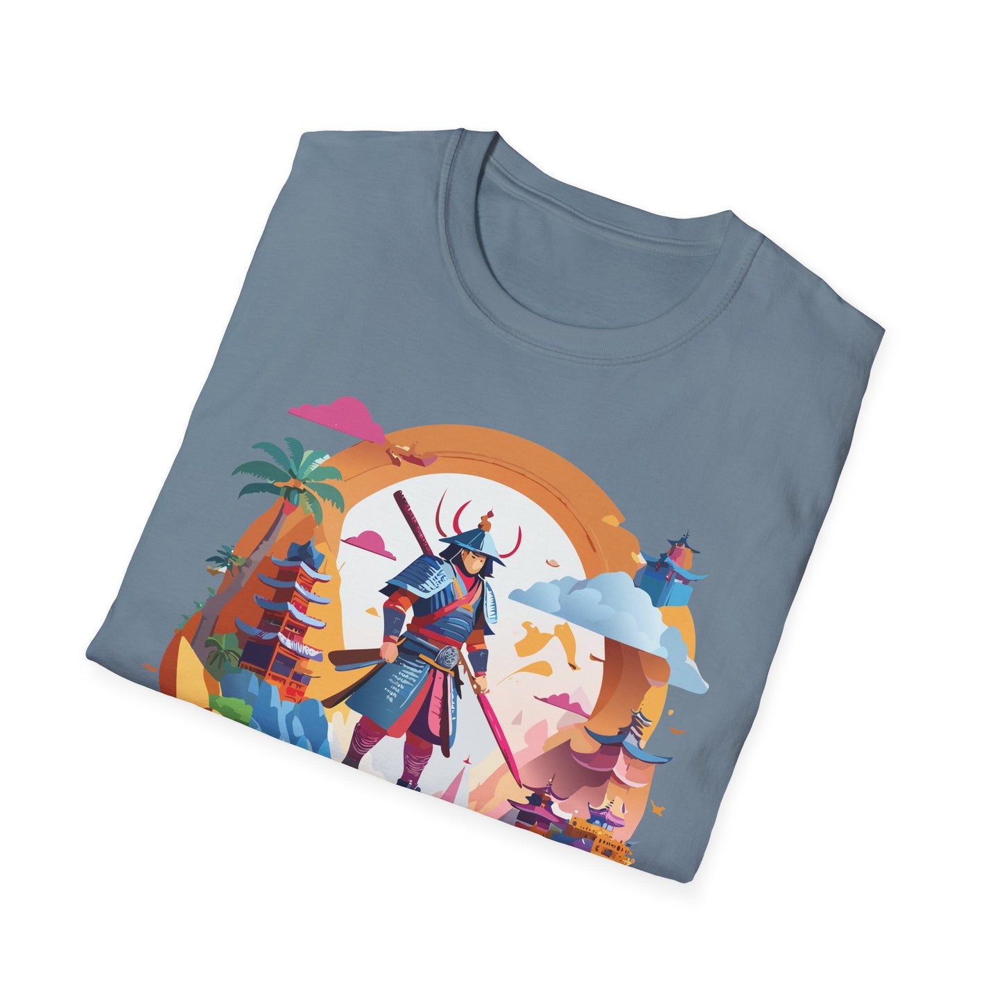 Samurai T Shirt Unisex Gildan Softstyle 64000 100 Percent Ring Spun Cotton Lightweight Tee