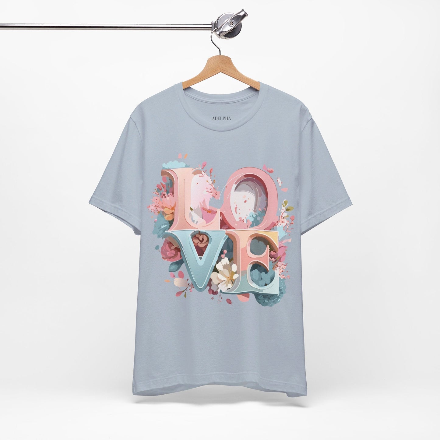 Valentine Day Graphic Unisex 100 Cotton Vintage Artwork with Love and Flower Design Tee 47