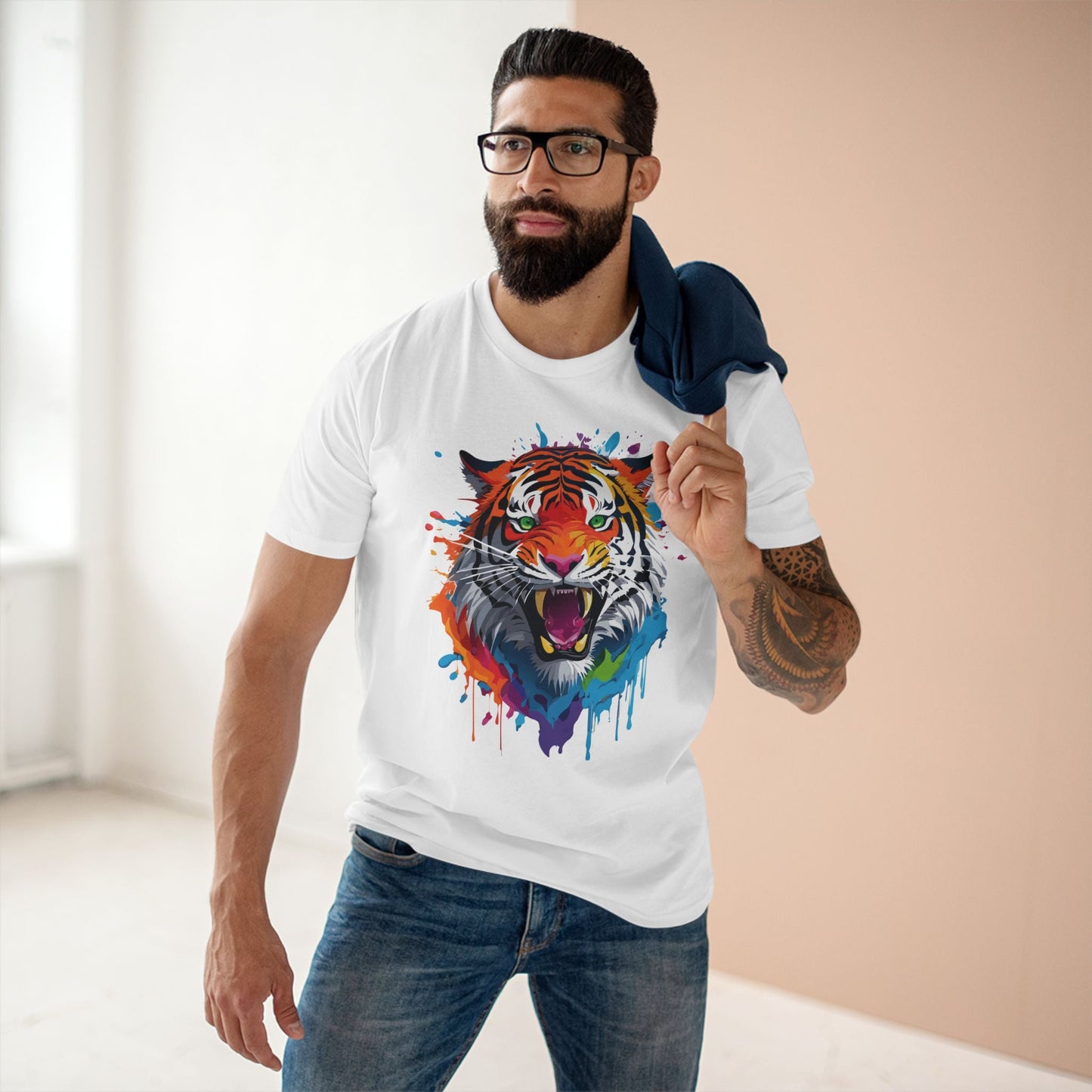 Tiger Graphic Unisex 100 Cotton Staple Tee with Animal Design Artwork 32