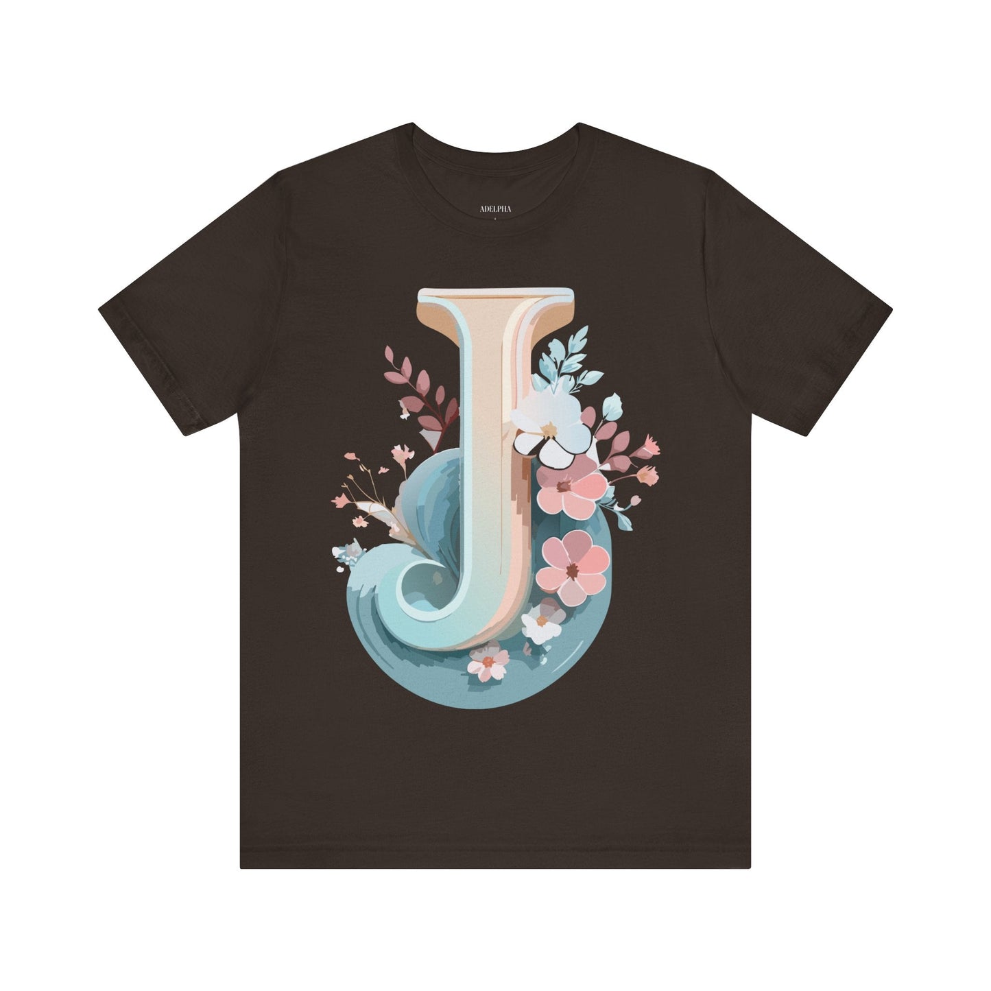 Letter J Shirt Graphic Unisex Tee With Original Vintage Inspired Artwork By Adelpha