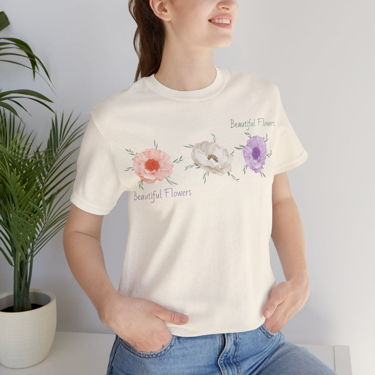 Floral Graphic Tee Shirt - Bella+Canvas Unisex 100 Cotton 50