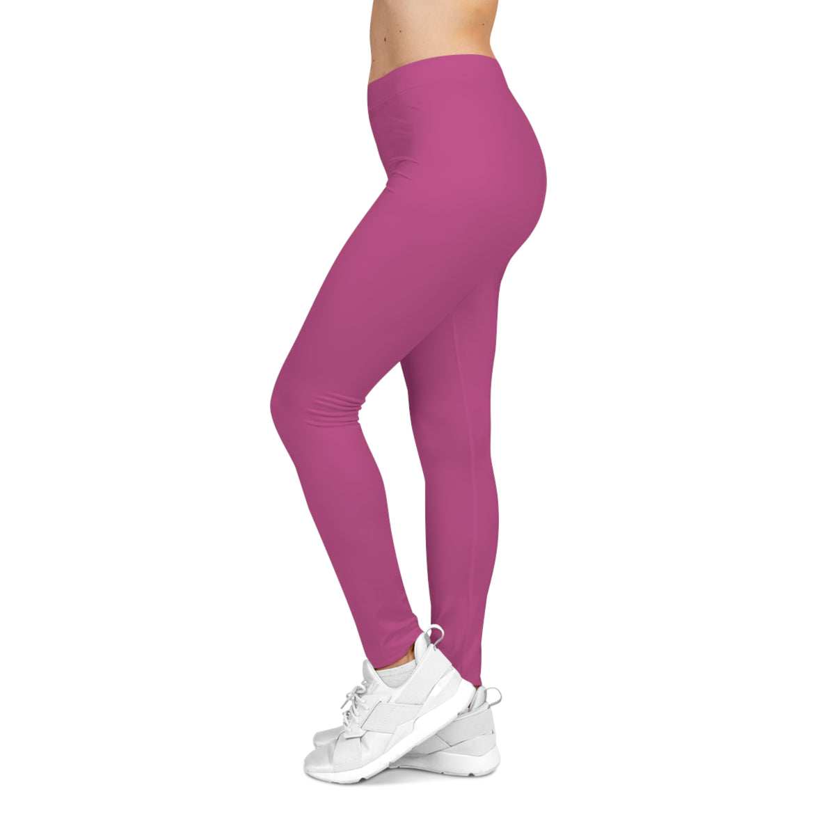 Fuchsia Plum Pink Color Women's Poly-Span Casual Leggings XS-2XL