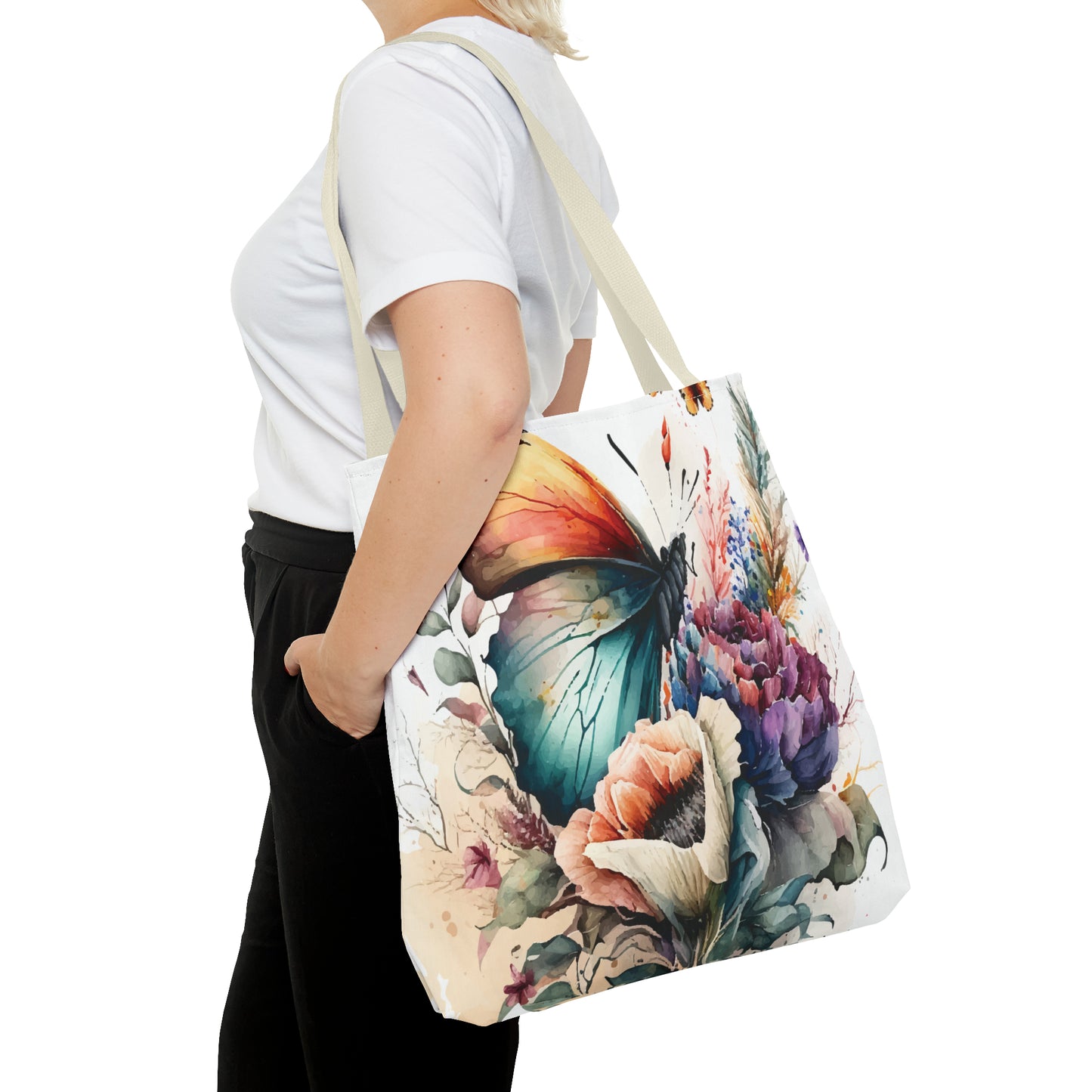 Canvas Bag with Butterfly Prints