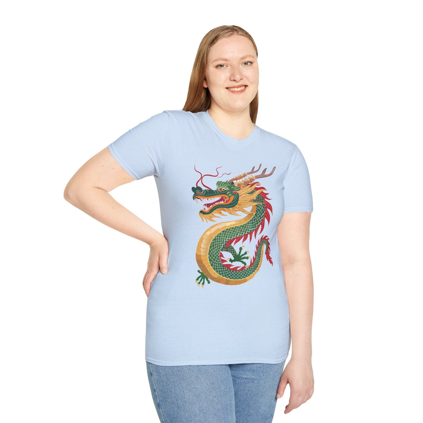 Dragon Graphic Unisex Cotton Softstyle Art Design Tee With Animals 9