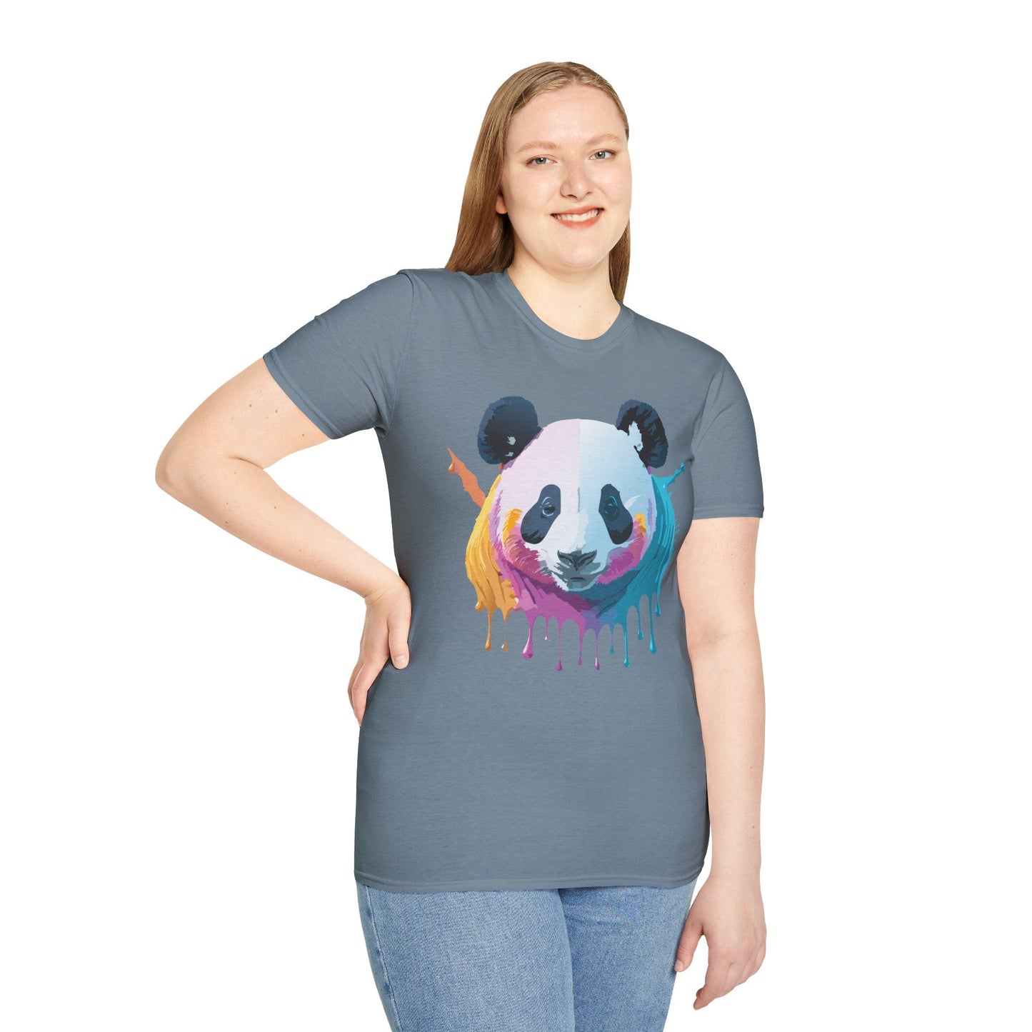 Panda Shirt Unisex T Shirt Softstyle Gildan 64000 100 Percent Ring Spun Cotton Animal Tee
