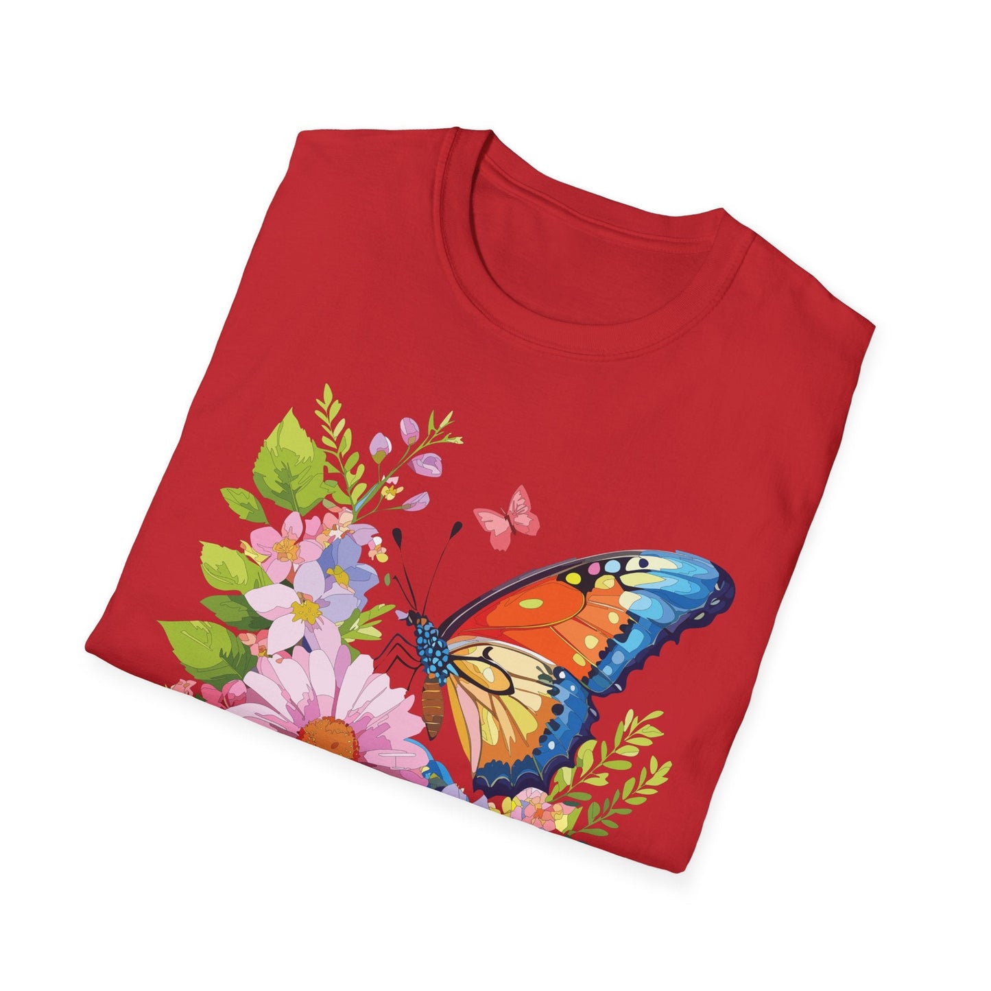 Butterfly T Shirt Unisex Short Sleeve Gildan Softstyle 64000 Monarch Butterfly Design Graphic