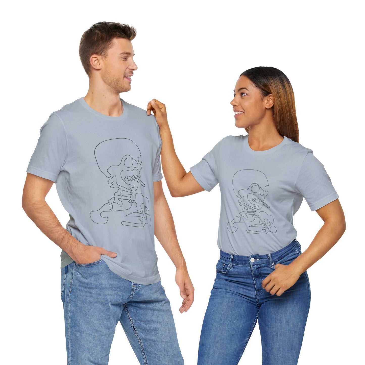 Unisex Cotton Tee Shirt with Skull