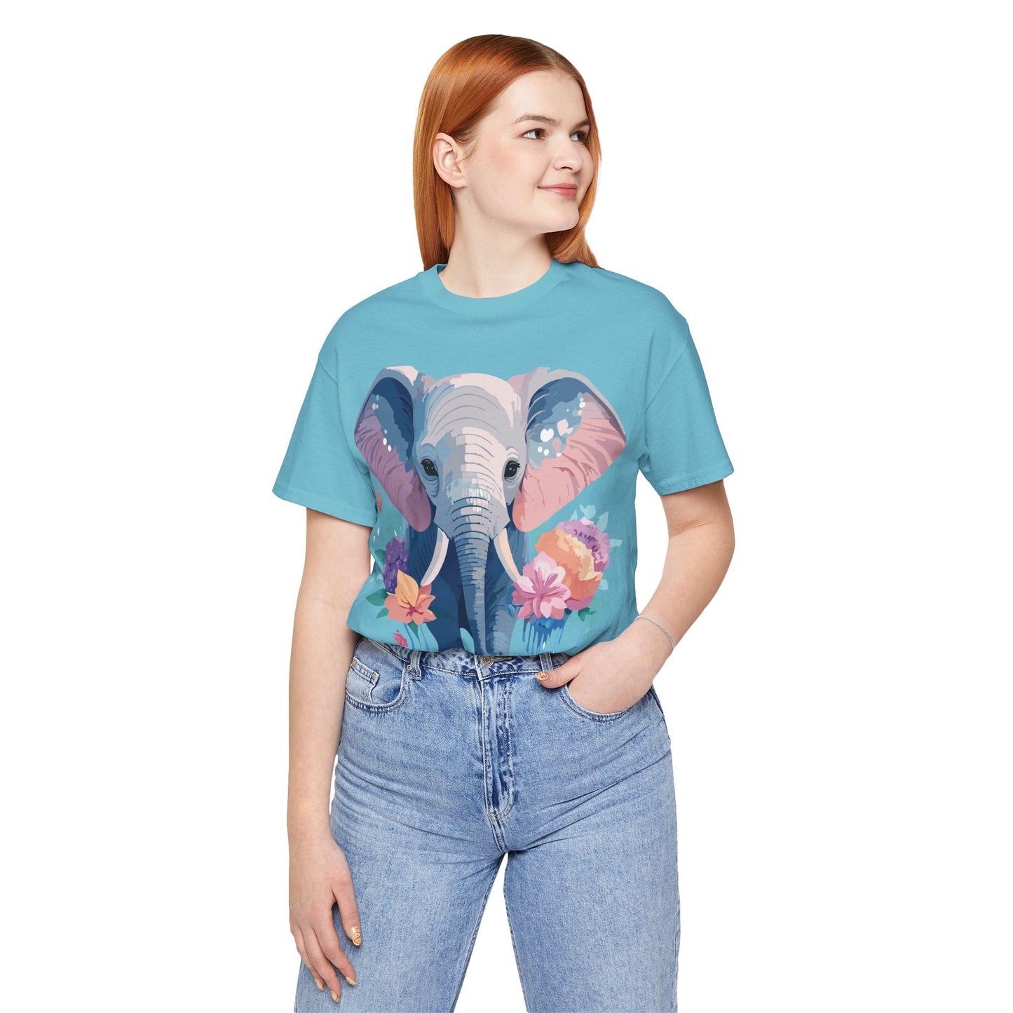 Elephant Graphic T Shirt Unisex Vintage Art Design Tee by Adelpha Short Sleeve Premium