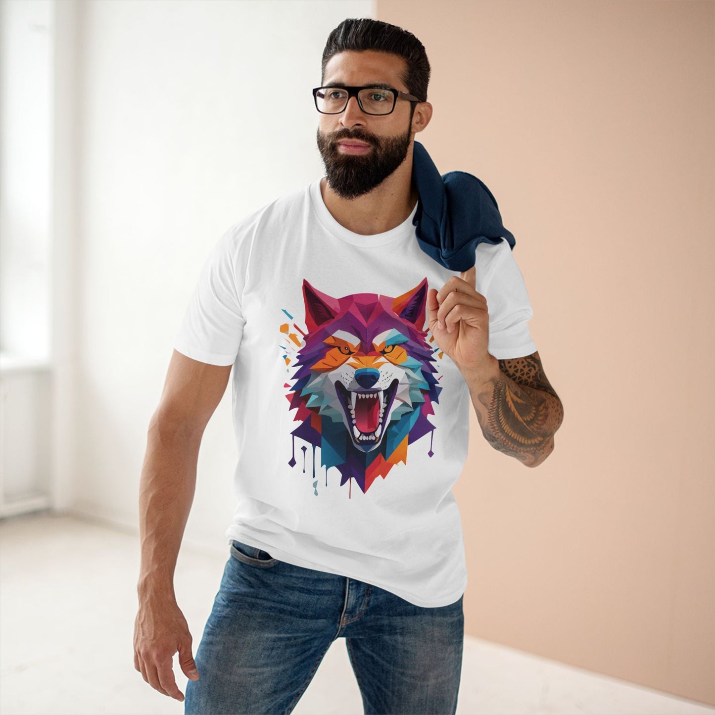Wolf Graphic Unisex 100 Cotton Staple Tee with Animal Design Artwork 17