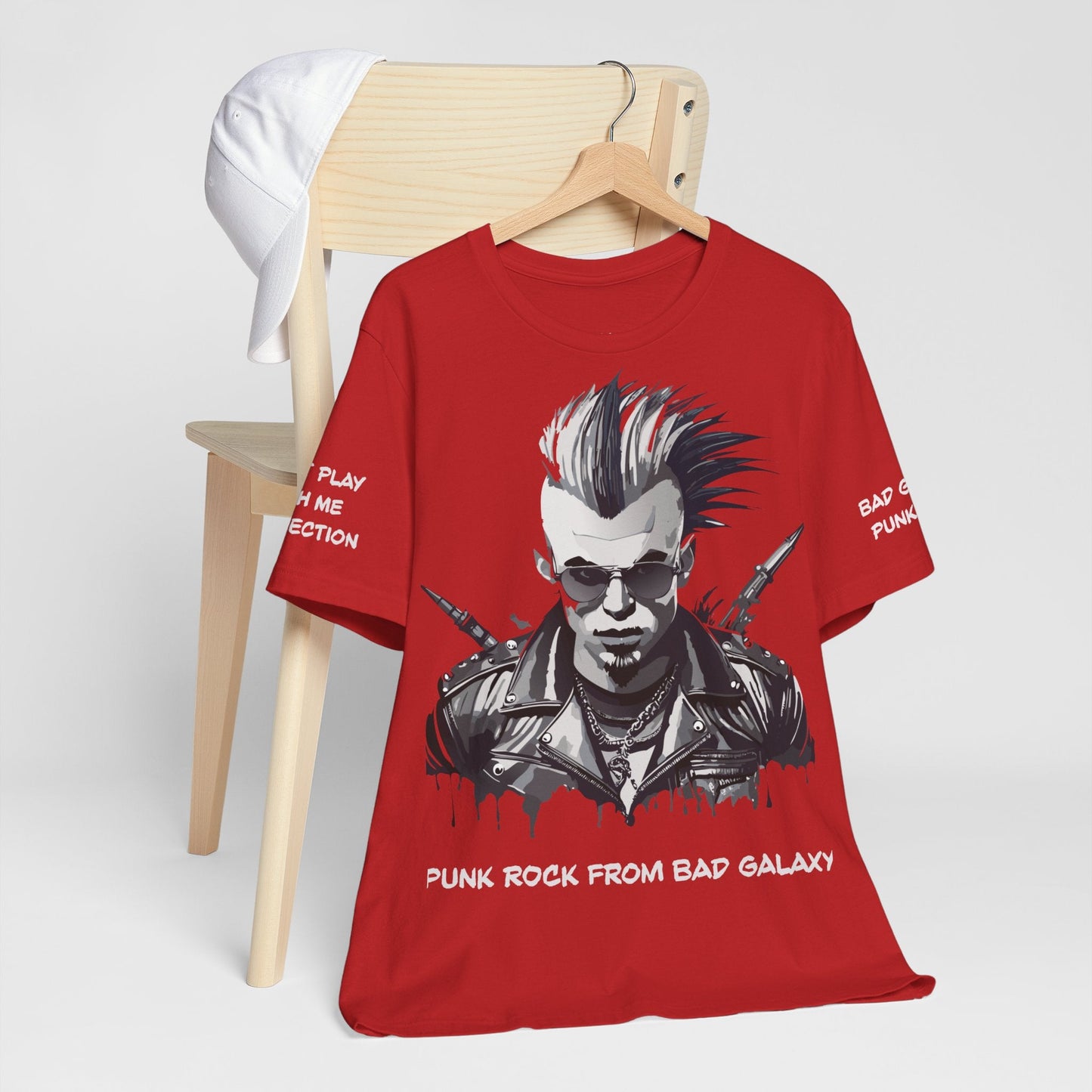 Punk Rock Tee Shirt 100 Percent Cotton Made To Order From Bad Galaxy Eco Friendly Inks USA