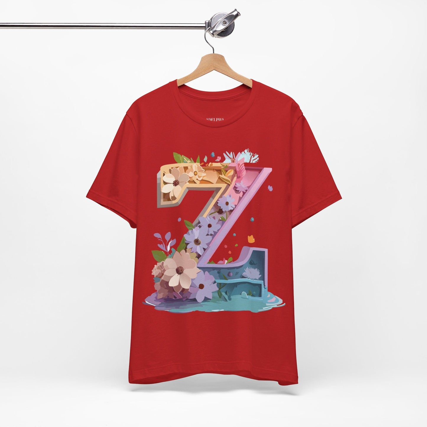 Letter Z Shirt Unisex Graphic Tee Adelpha Vintage Inspired Artwork Short Sleeve Jersey