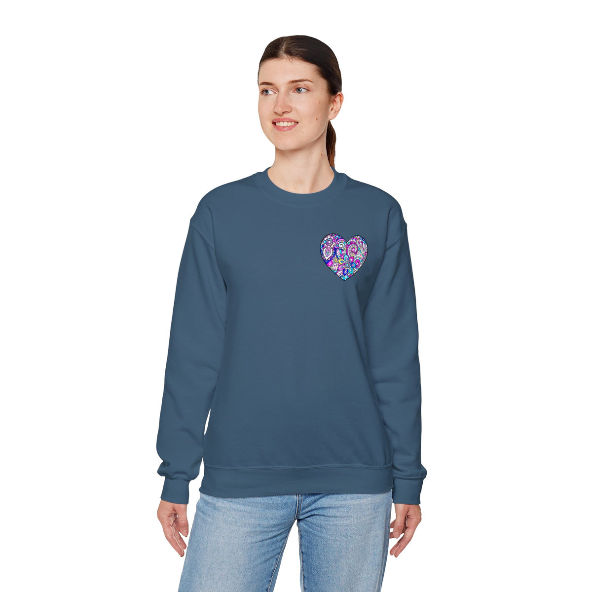Small Heart Sweatshirt, Floral Heart Sweatshirt, Floral Love Sweatshirt, Valentine's Day Sweatshirt, Heart Floral Sweatshirt 101