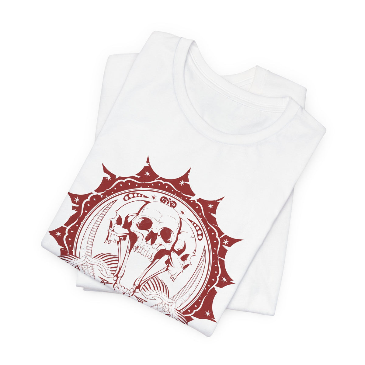 Skull Meddalion Mandala Tee Boho Skulleton Graphic Unisex Cotton Shirt Art-51
