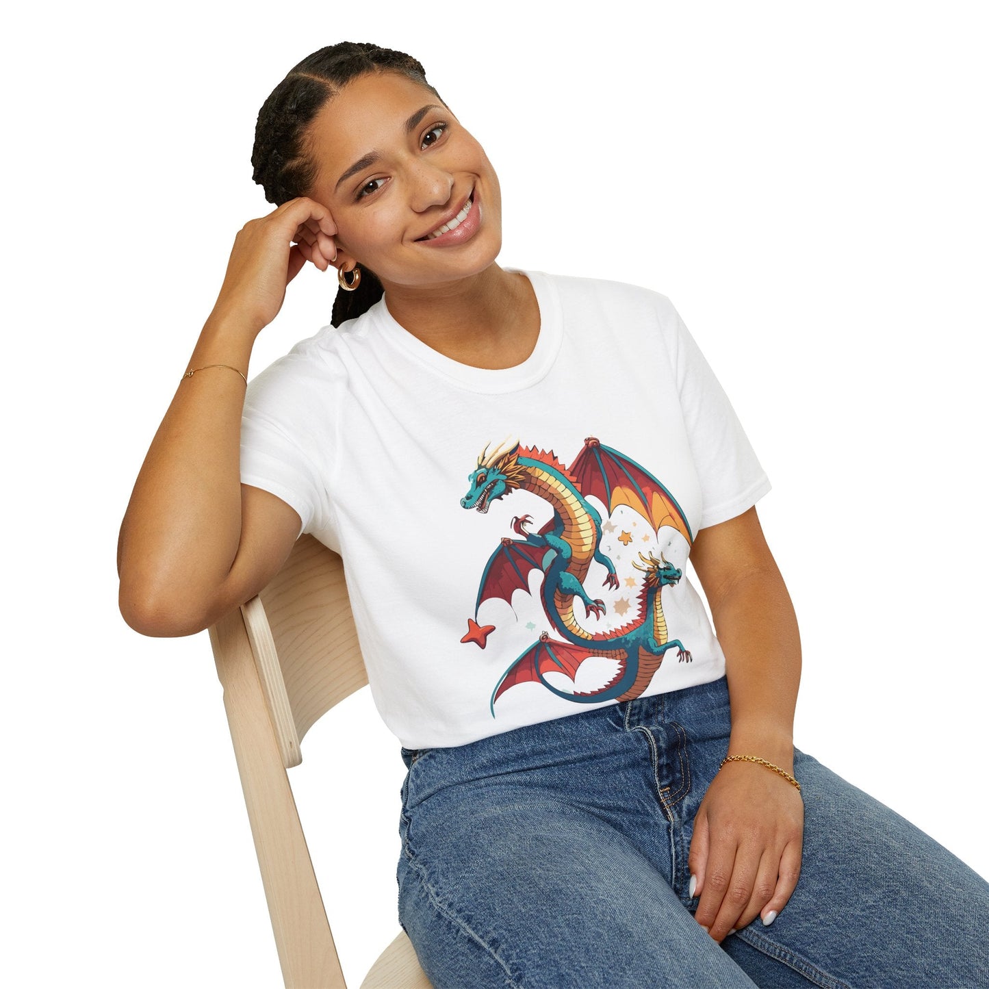 Dragon Graphic Unisex 100 Cotton Tee with Animal Artwork Design 14