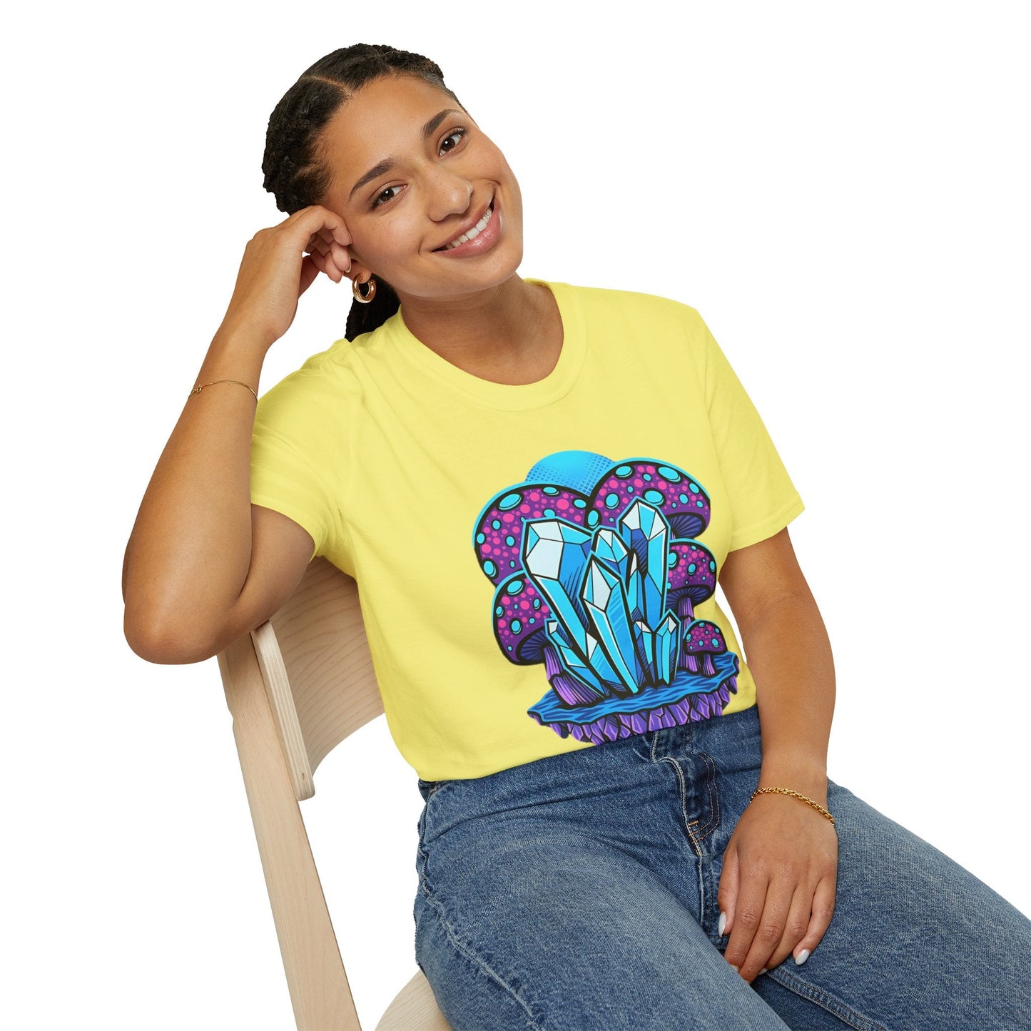 Mashroom Tee Shirt Softstyle Gildan 64000 100 Percent Ring Spun Cotton Breathable Funny Fungus