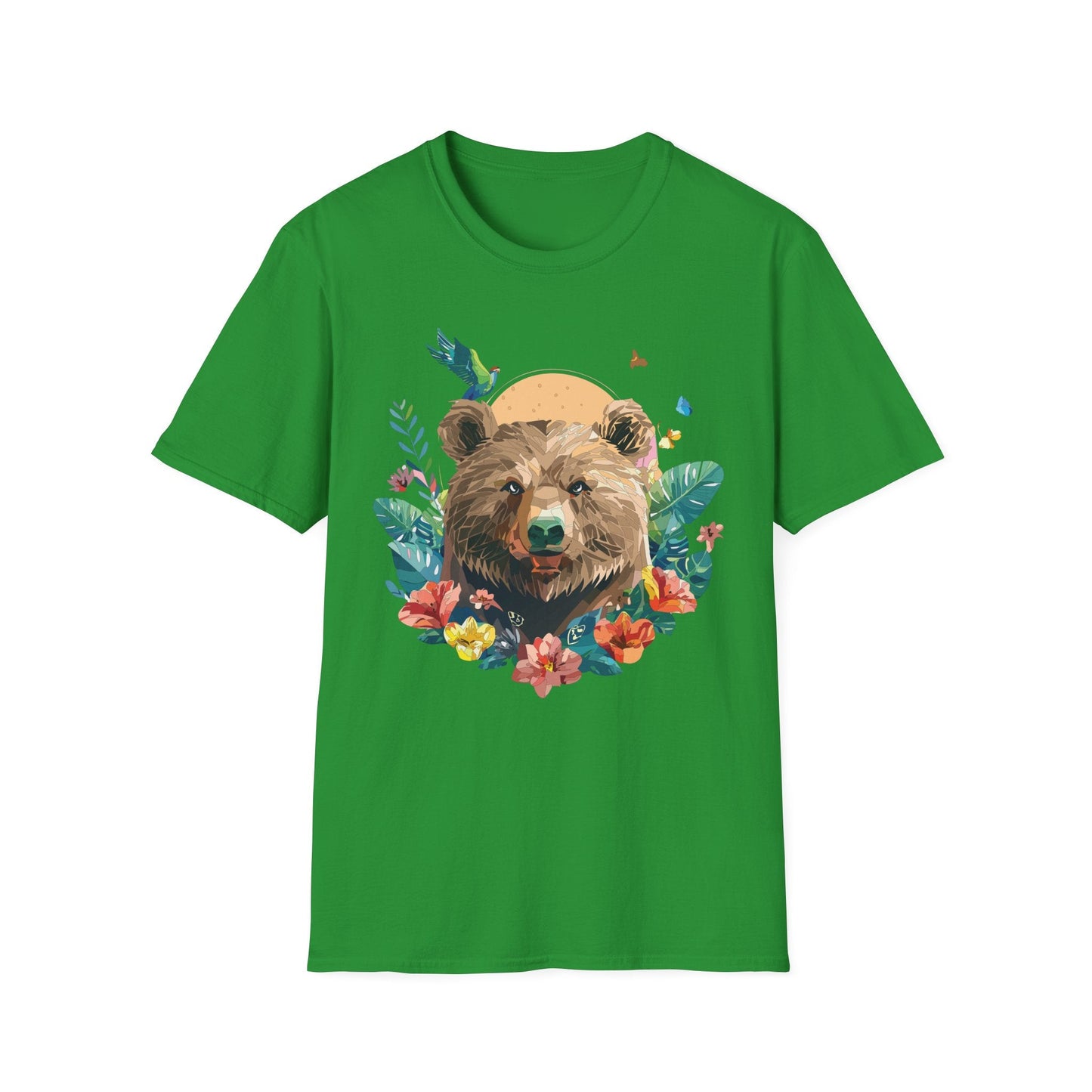 Bear T Shirt Unisex Graphic Tee Bear Lover Gift 100 Percent Ring Spun Cotton Softstyle 64000 Gildan