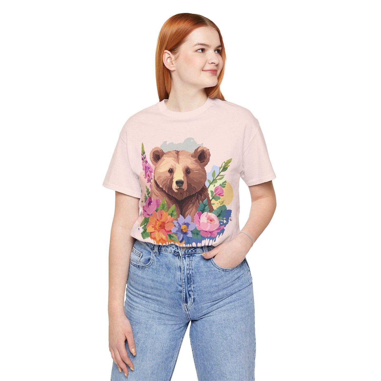Bear Graphic Unisex 100 Cotton Short Sleeve Art Design Vintage T-Shirt 1
