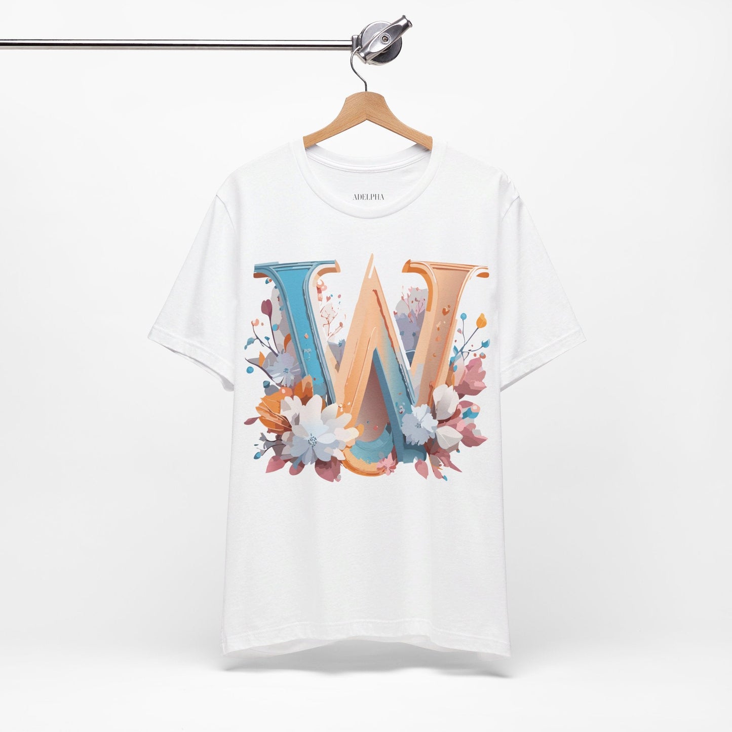 Letter W Shirt Graphic Tee Unisex Adelpha Vintage Inspired Art Design Short Sleeve
