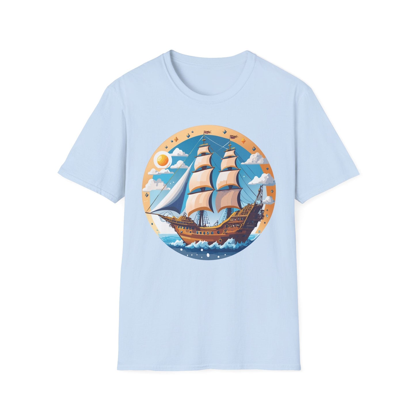 Unisex Nautical Frigate Ship T Shirt Vessel Tee Gildan Softstyle 64000 100 Percent Ring Spun Cotton