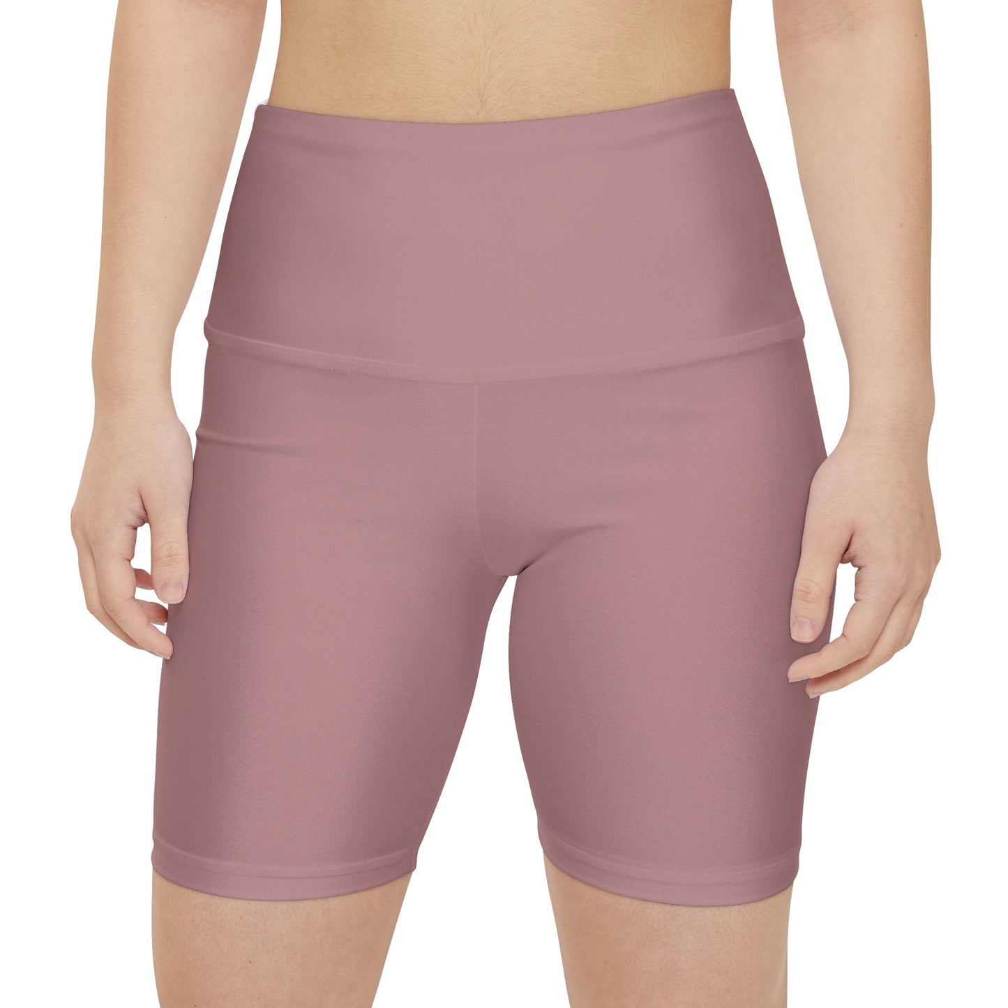 Rosy Taupe Women's Workout Shorts — Solid High-Waist Biker Shorts for Exercise & Everyday Wear