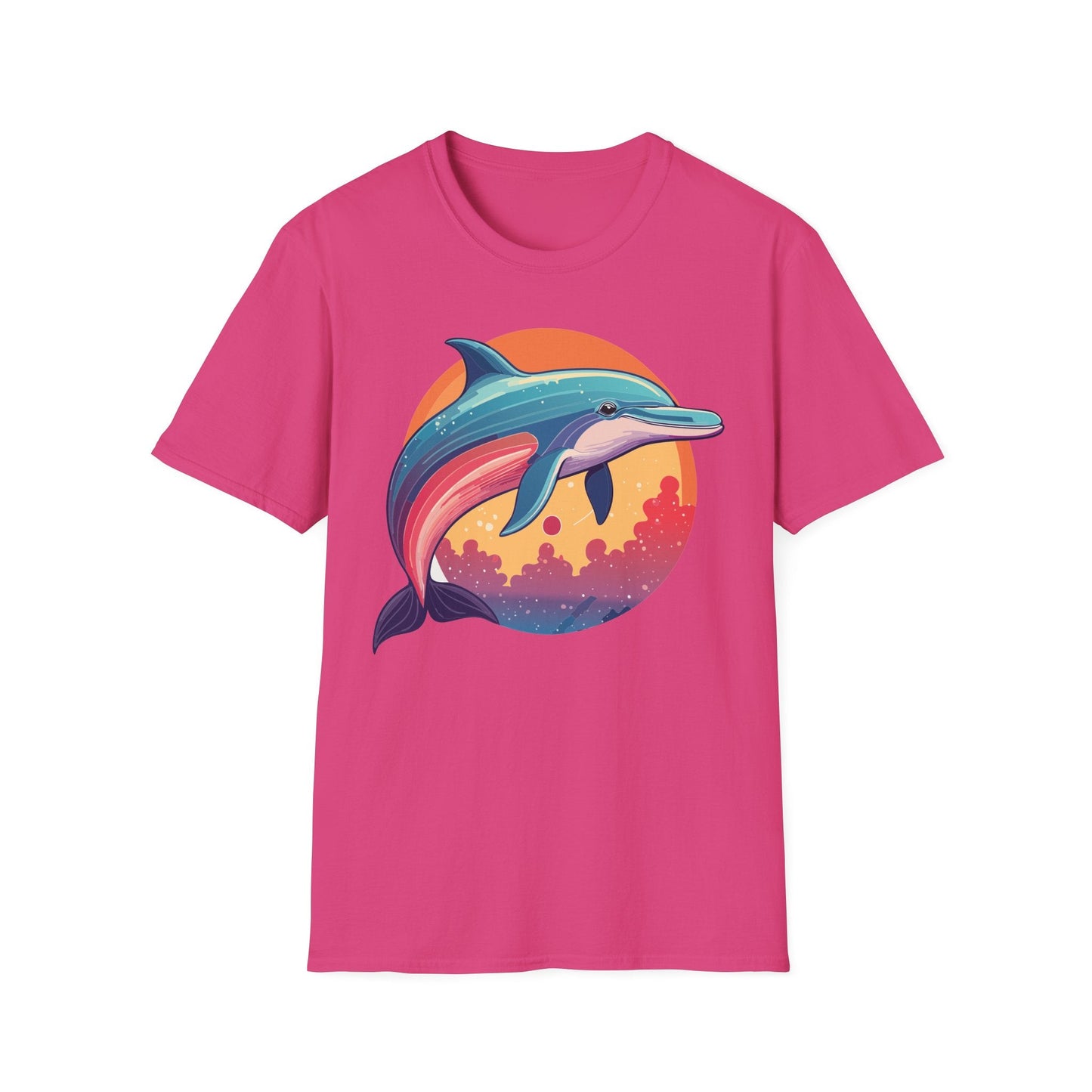 Dolphin Shirt For Unisex Adults Gildan Softstyle 64000 Ring Spun Cotton Tee Fish Tee