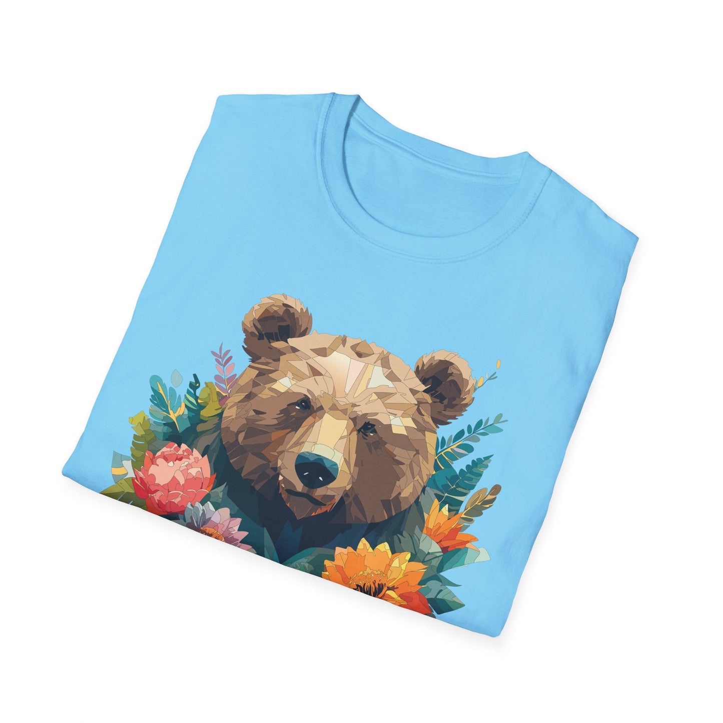 Bear T Shirt Unisex Softstyle Tee 100 Percent Ring Spun Cotton Gildan 64000 Comfortable