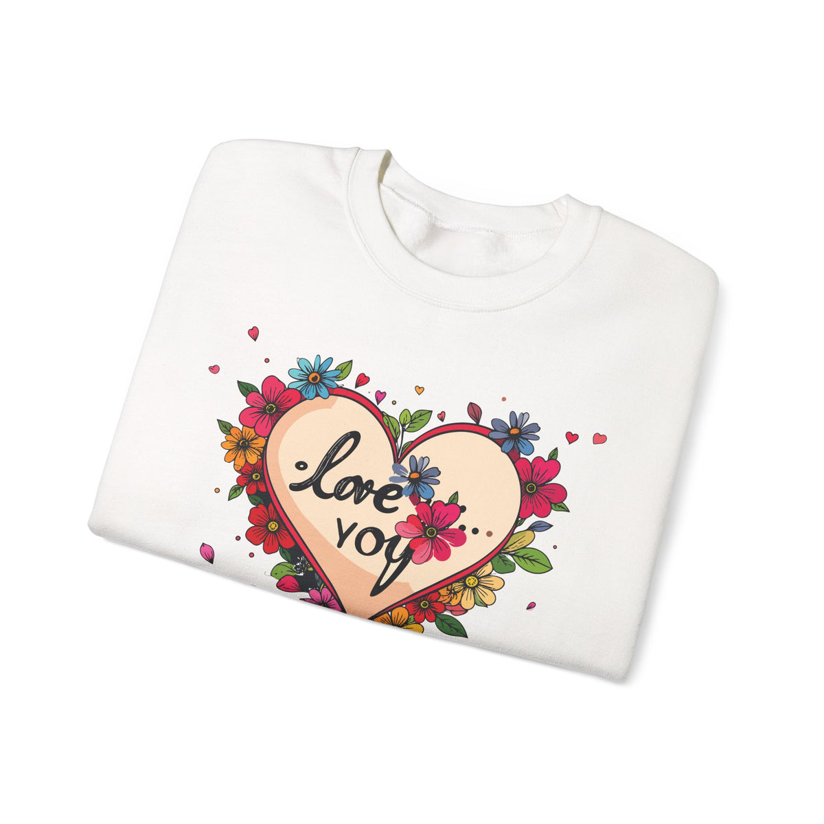 Big Heart Sweatshirt, Floral Heart Sweatshirt, Floral Love Sweatshirt, Valentine's Day Sweatshirt, Heart Floral Sweatshirt 109
