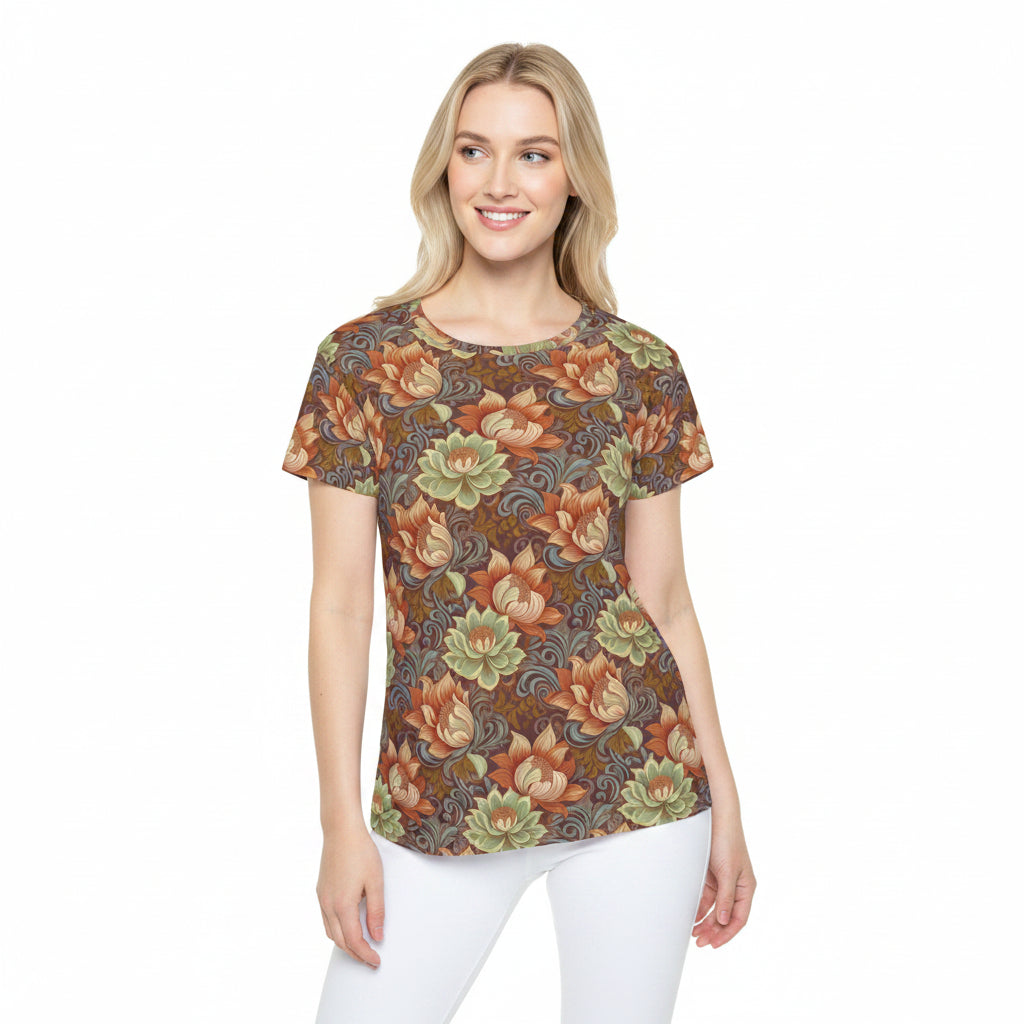 Women Poly Shirt with Floral Print F294