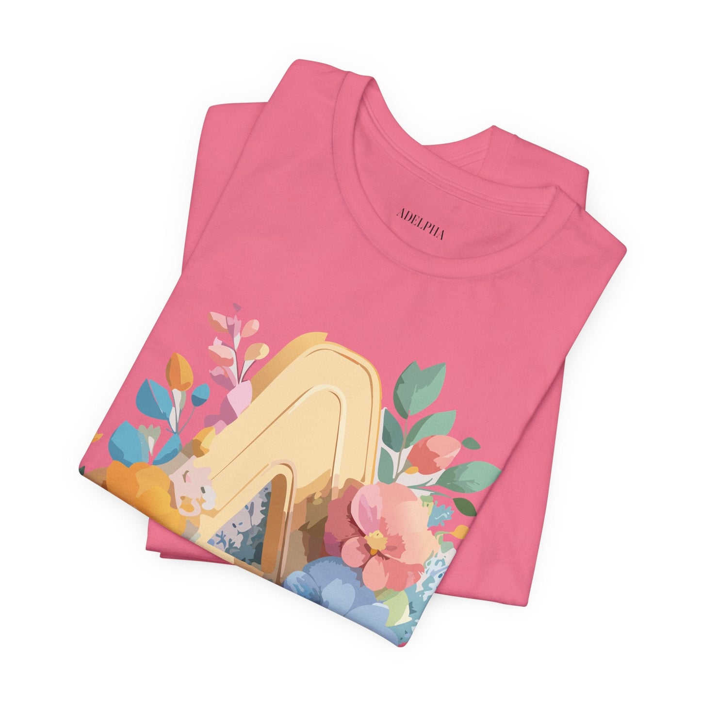Letter A Shirt Graphic Tee Unisex Short Sleeve by Adelpha Vintage Inspired Art Tee