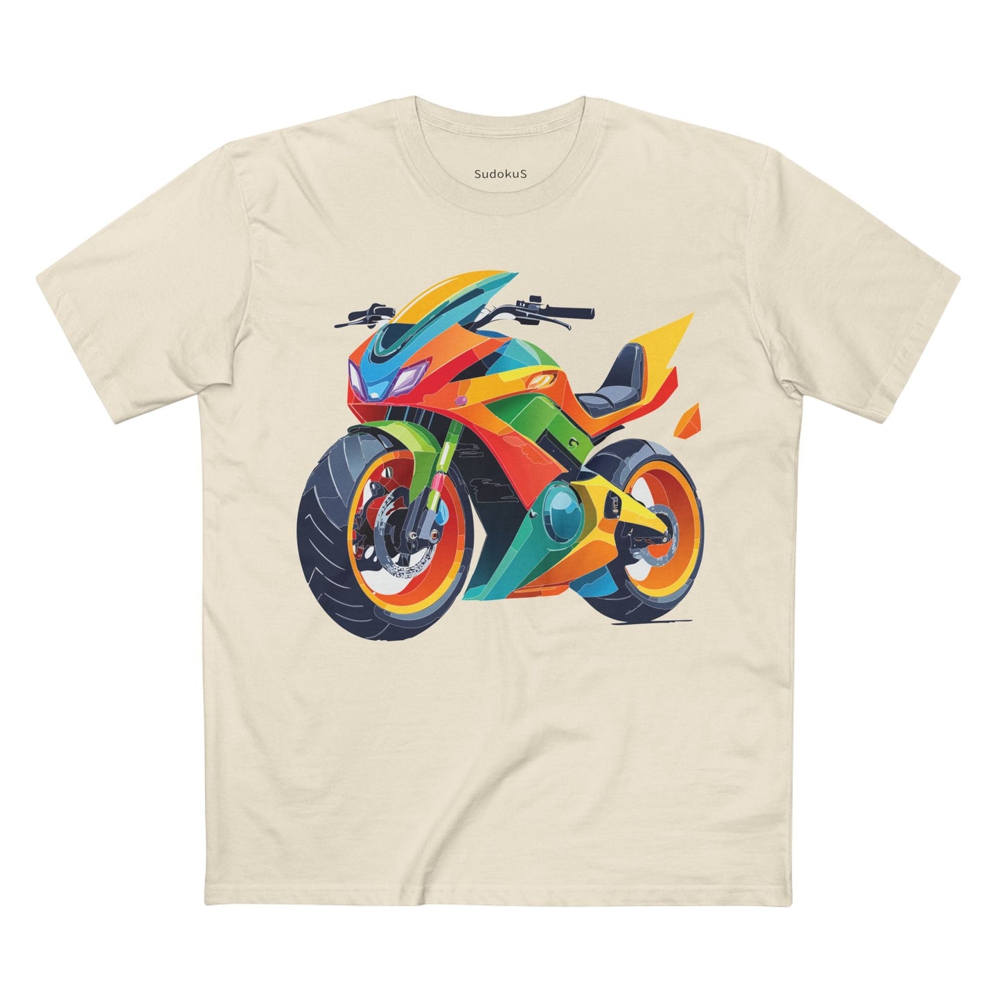 Moto Bike Graphic Unisex 100 Cotton Staple Tee 5