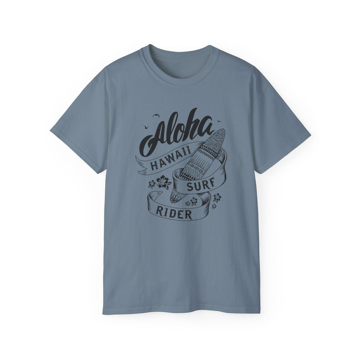 Aloha Hawaii Surf Rider Tee | Surfboard Illustration, Tropical Vibes