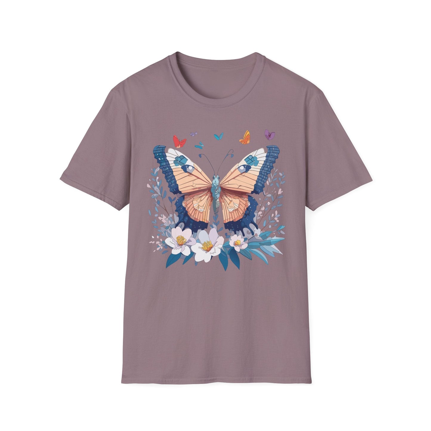 Unisex Butterfly Shirt Monarch Design Gildan Softstyle 64000 Short Sleeve Tee For Men And Women