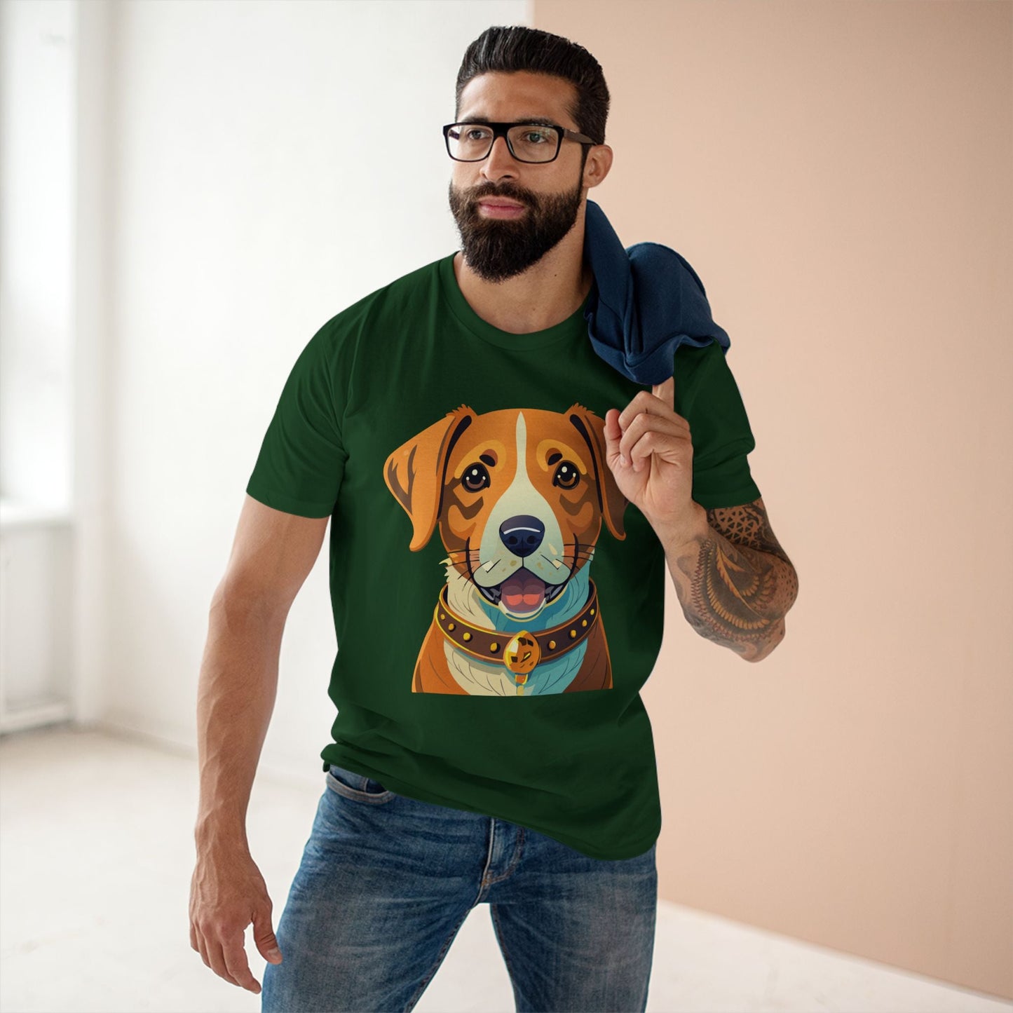 Retro2Nova Unisex Dog Shirt Premium Cotton Tee With Original Art Design Animal Print For Everyday Comfort