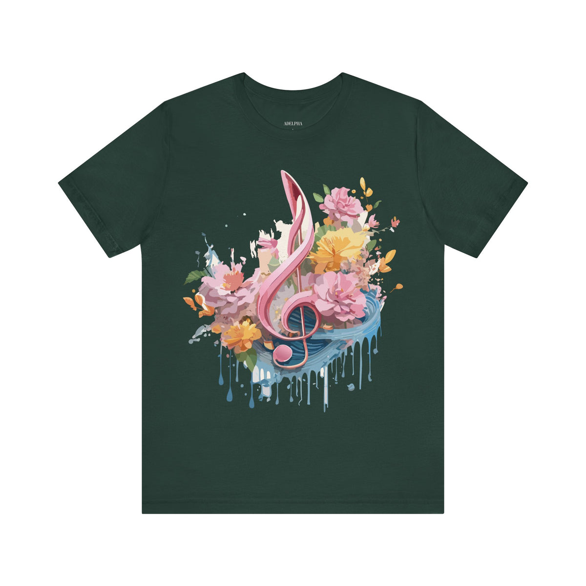 Music Graphic Unisex Cotton Bella+Canvas Tee with Art Design m133