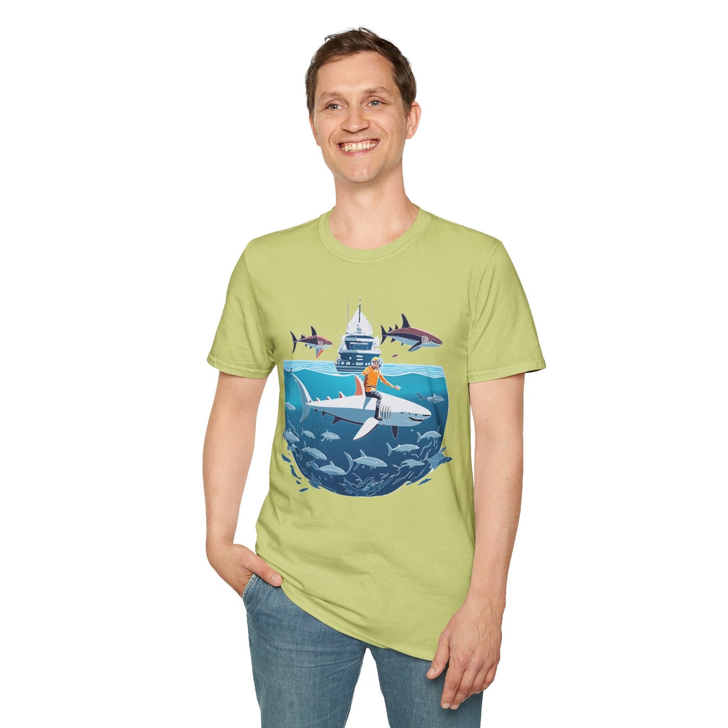 Ocean Tee Shirt Unisex Softstyle Gildan 64000 Cotton T Shirt Lightweight Casual Tee