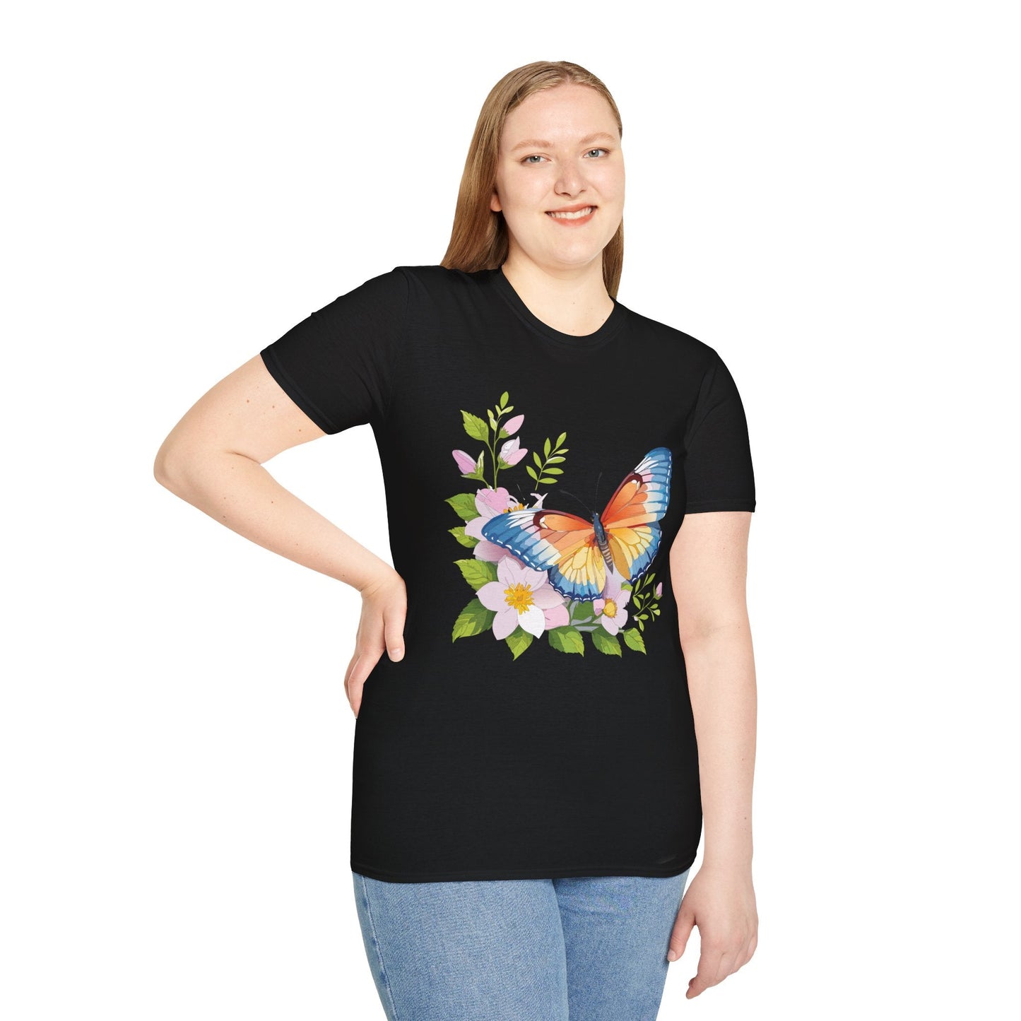 Butterfly T Shirt Unisex Monarch Design Gildan Softstyle 64000 Ring Spun Cotton Tee