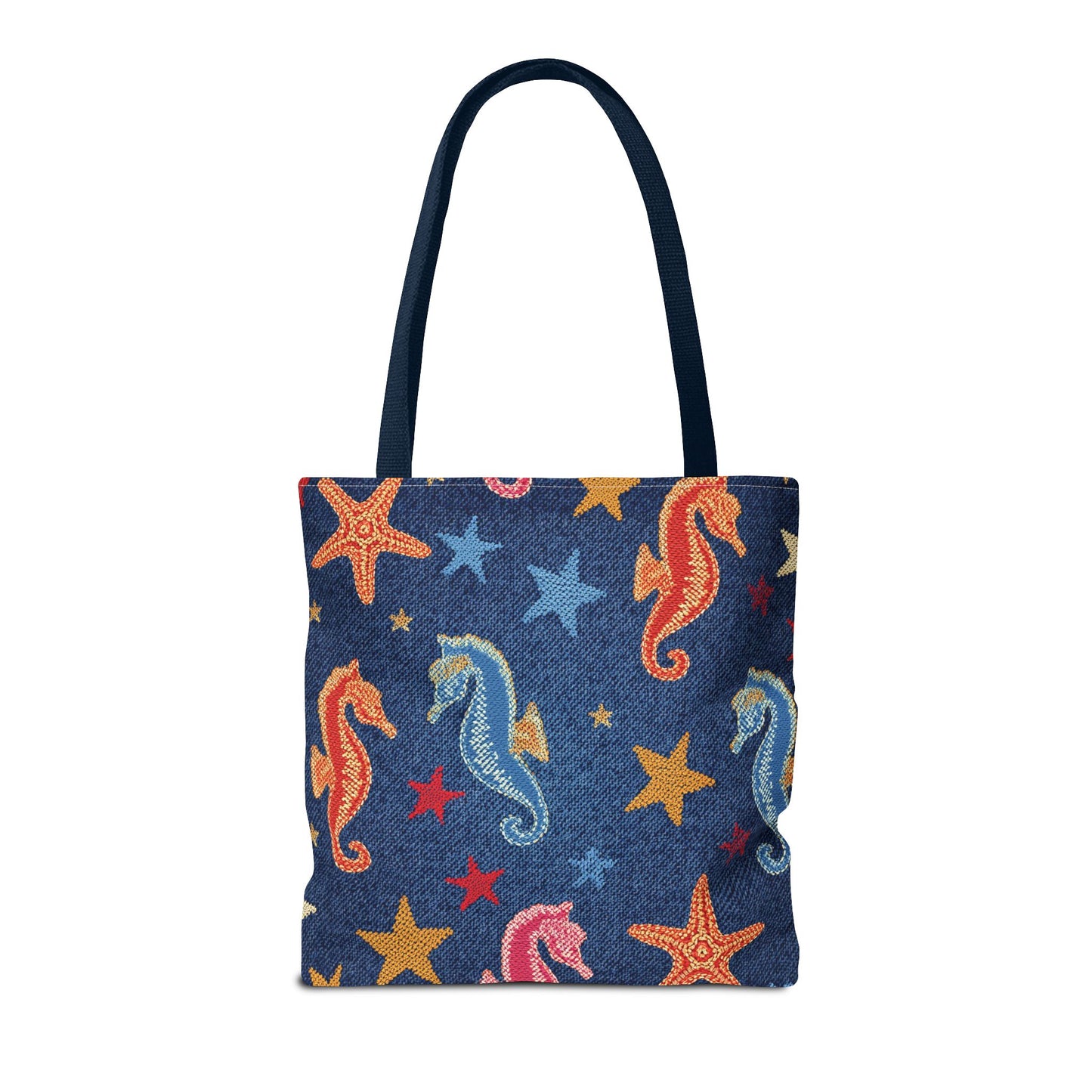Denim Fabric Imitation Print Unisex Canvas Bag Poly Spun 3 Sizes Tote Bag 182-19