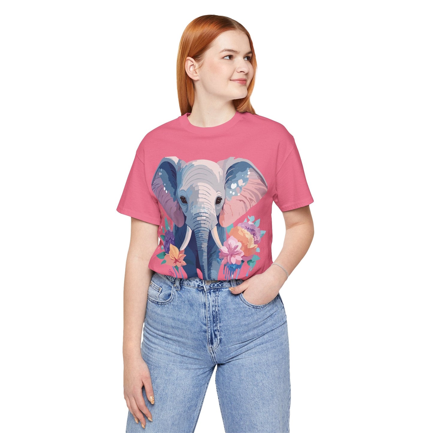 Elephant Graphic T Shirt Unisex Vintage Art Design Tee by Adelpha Short Sleeve Premium