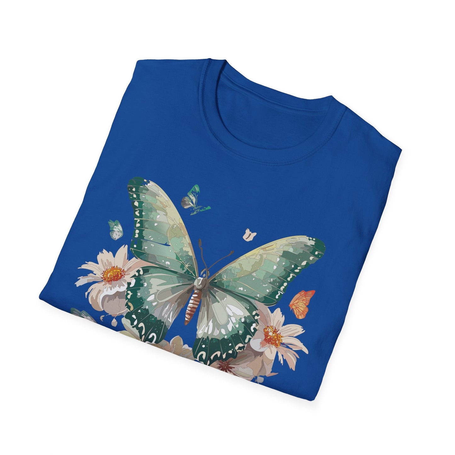Butterfly T Shirt Unisex Softstyle Tee 100 Percent Ring Spun Cotton Monarch Design Premium Comfort