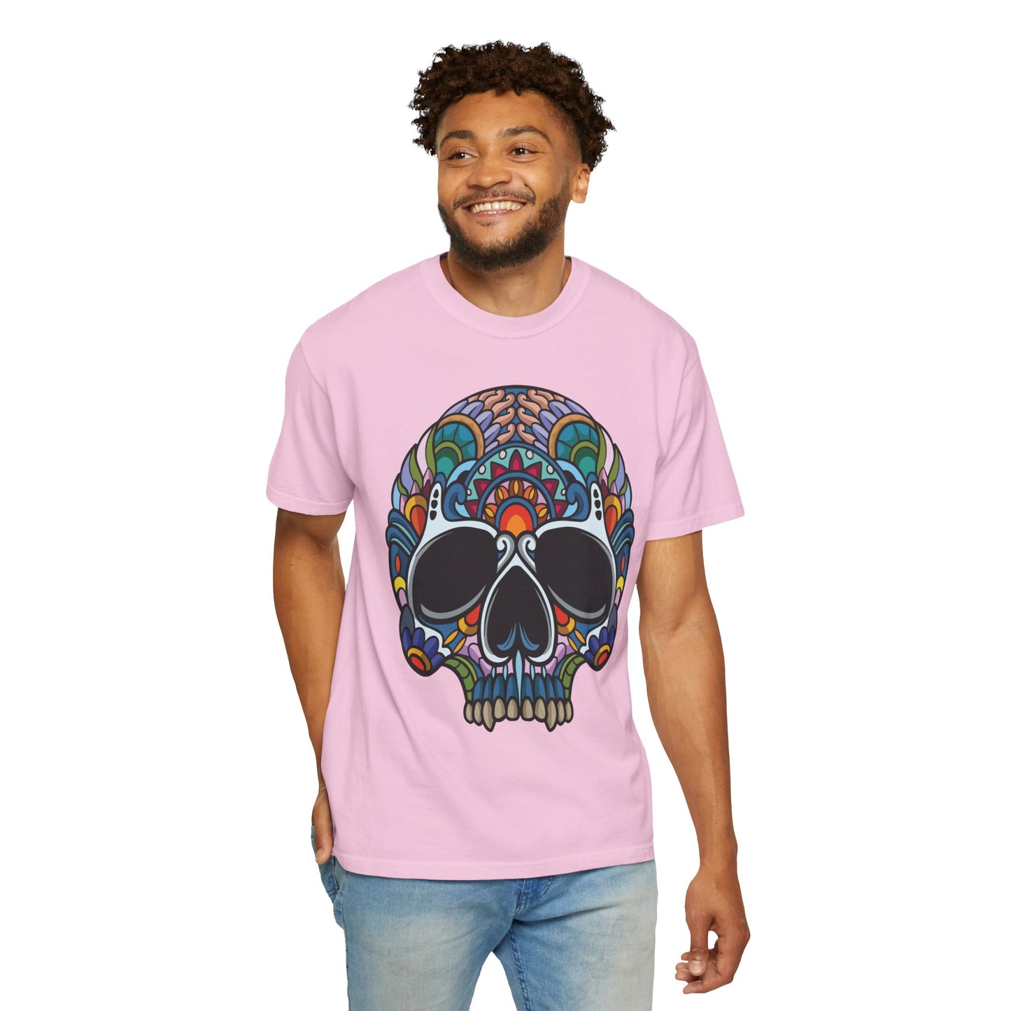 Unisex Cotton Tee Shirt with Skull