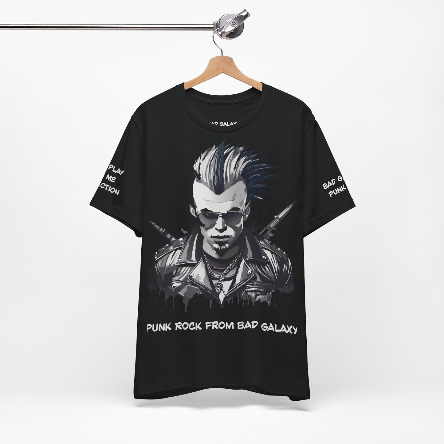 Punk Rock Tee Shirt 100 Percent Cotton Made To Order From Bad Galaxy Eco Friendly Inks USA