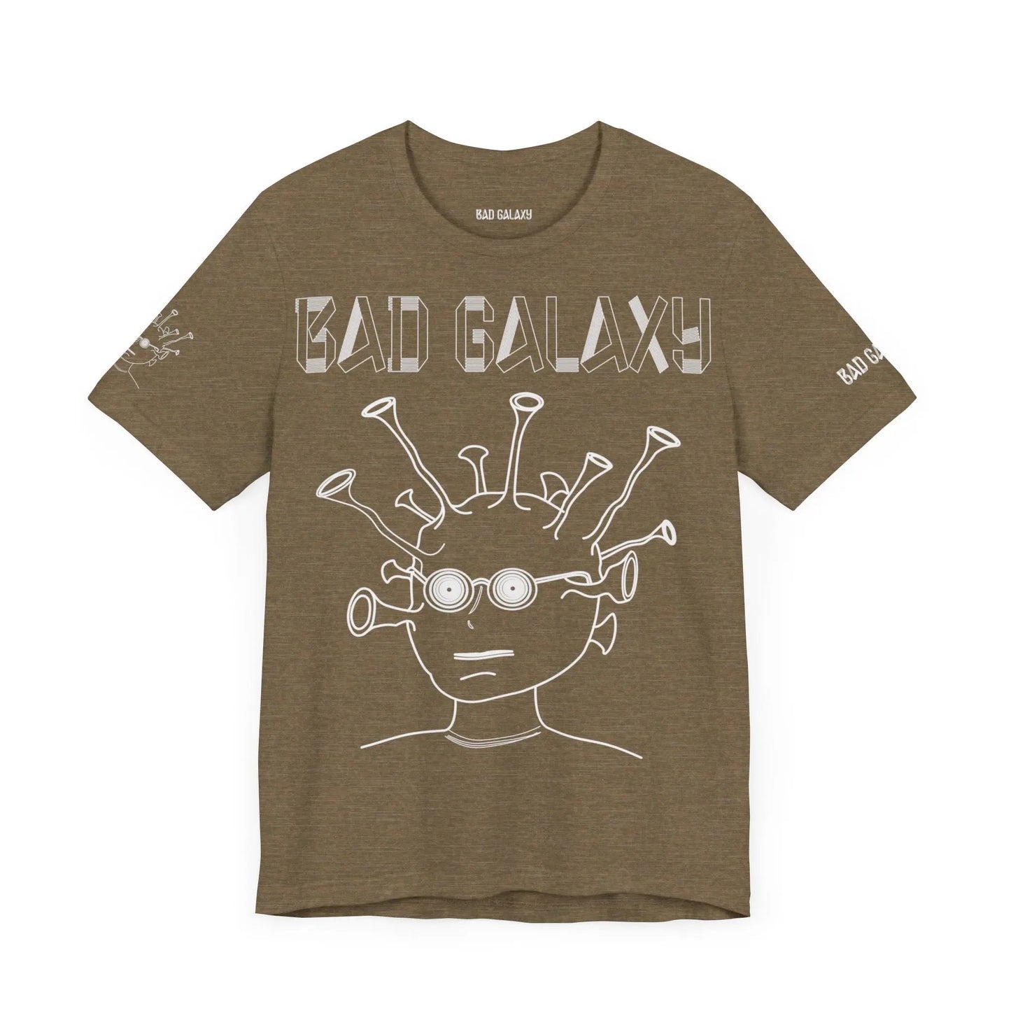 Tee Shirt With Alien From Bad Galaxy 100 Percent Cotton Eco Friendly Inks Made In USA