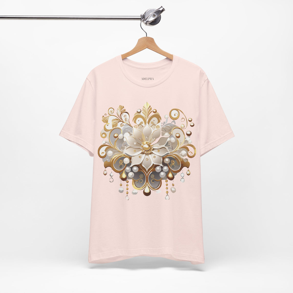 Jewelry Graphic Unisex Cotton Bella+Canvas Tee with Gemstones Art Design m27