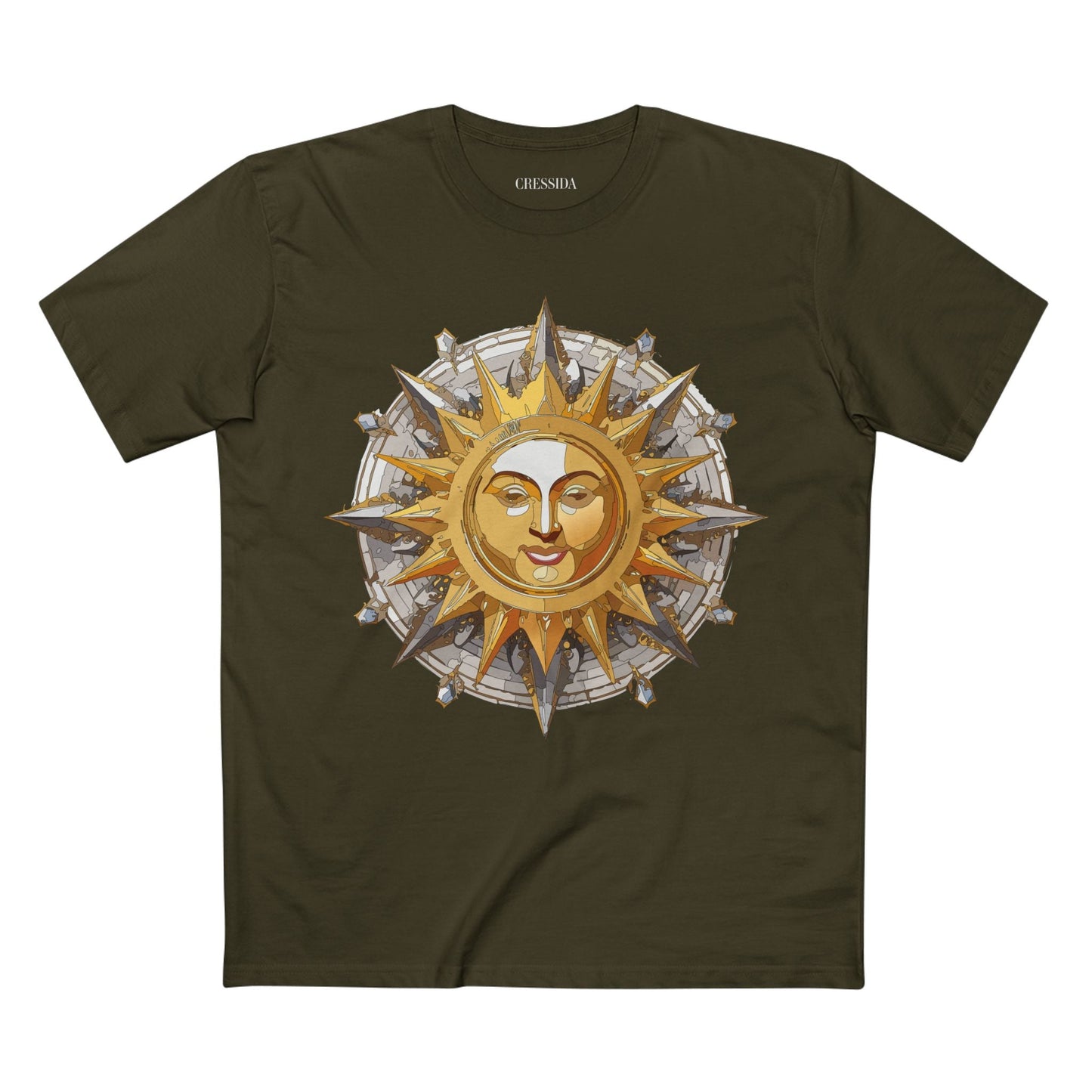 Gold Sun Graphic Unisex 100 Cotton T-Shirt with Golden Art Design 12