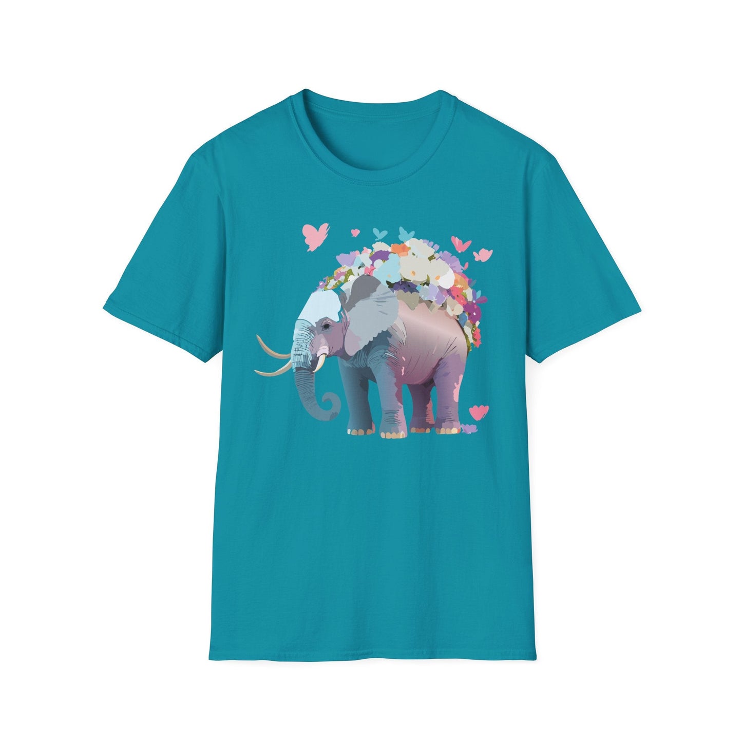 Elephant Graphic T Shirt Unisex Cotton Softstyle Tee Gildan 64000 Elephant Design For Animal Lovers