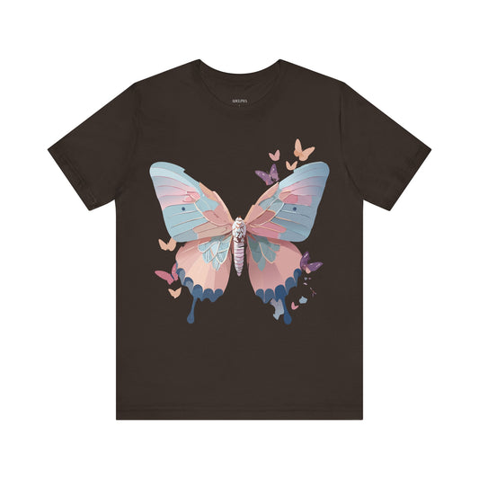 Butterfly Graphic Unisex Cotton Bella+Canvas Tee with Art Design n75