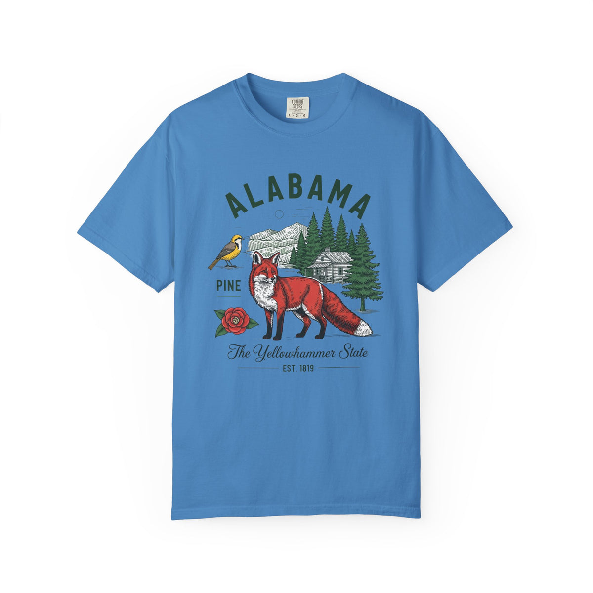 Alabama Graphic Unisex Heavyweight Garment-Dyed 100 US Cotton Tee Relaxed Fit - 3